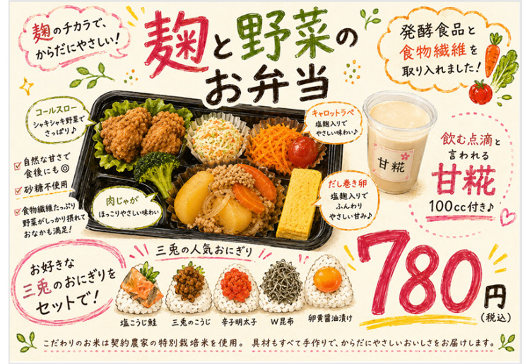 麹と野菜の  お弁当